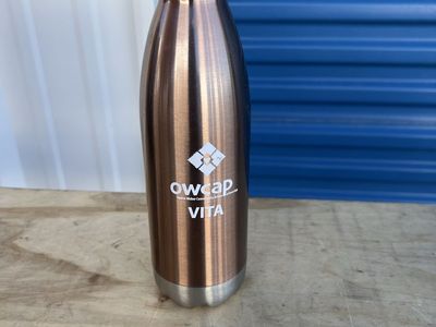 OWCAP VITA rose gold stainless steel water bottle