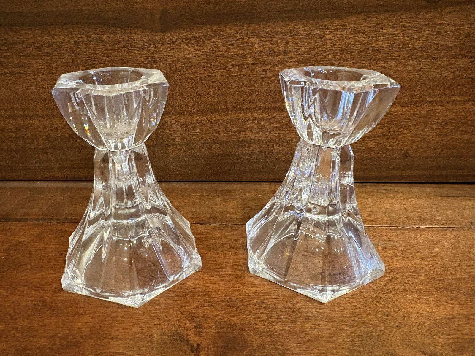Pair of Vintage Mikasa Crystal Candle Holders
