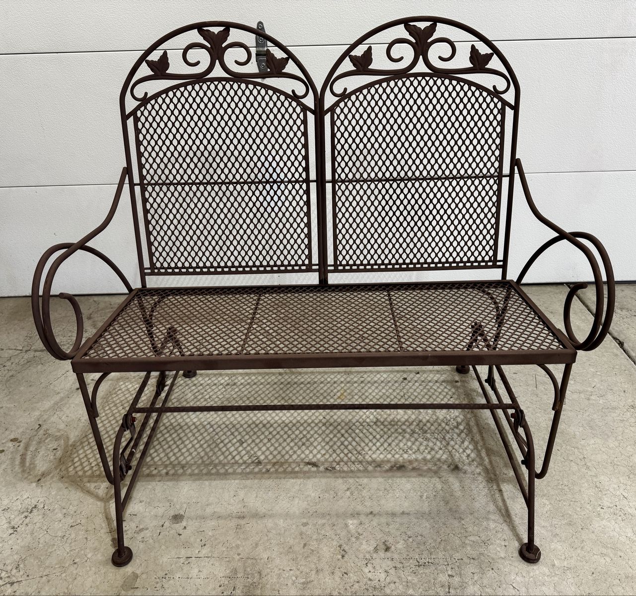 Outdoor Garden Glider Bench Love Seat Powder Coated Metal