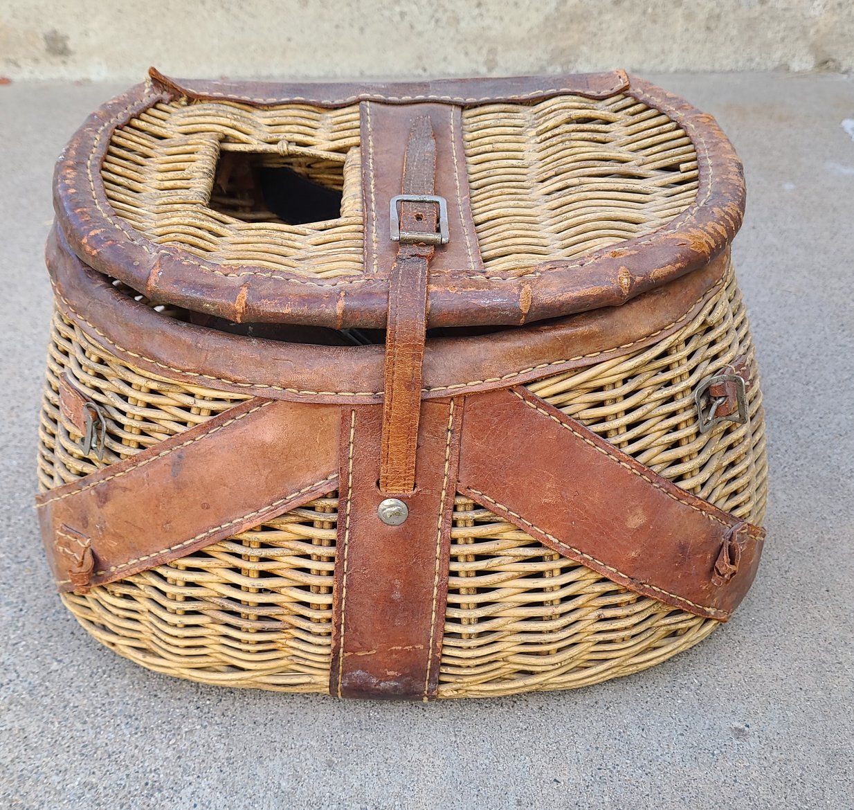 Old Wicker Fishing Basket