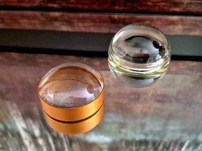 Glass Dome Magnifiers - Paperweight & Reading Aid, Clear/Brass, 2-Piece
