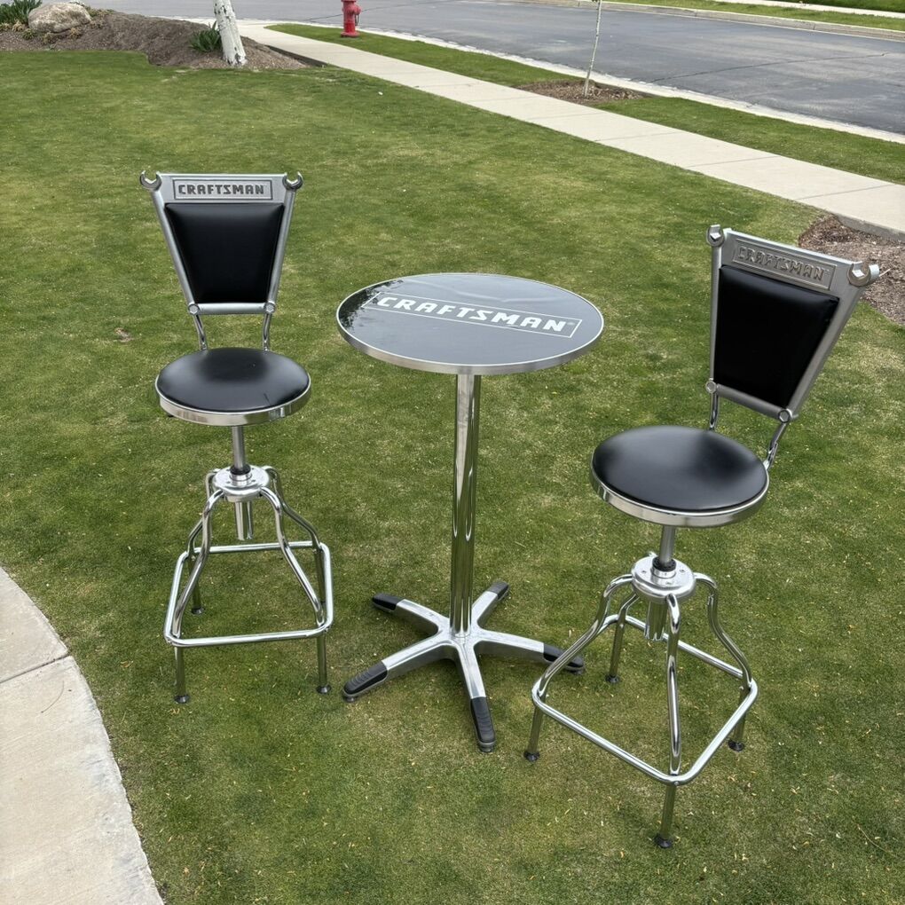Craftsman Tools Wrench Back Pub Bar Stool Table