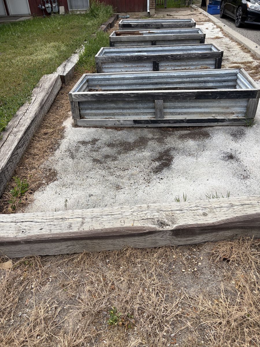 Free Dirt planter boxes and rail road ties!