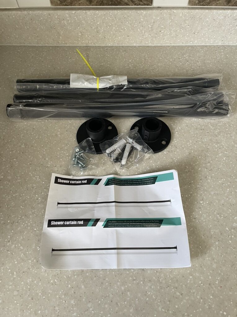 Black Tension Shower Curtain Rod