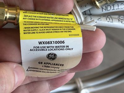 GE Appliances WX08X10006 Refrigerator Icemaker Water Line - New