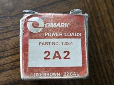 Vintage Omark 2A2 Powder Loads Box - Full 100 Count - Old Stock.