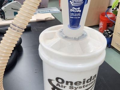 Oneida Air Systems Dust Collector & Cyclone Separator Kit w/ Clear Bucket, 2.5 Deluxe 5-Gal - Portable Cyclone Machine