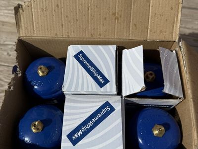 6 Disposable nitrous oxide tanks.