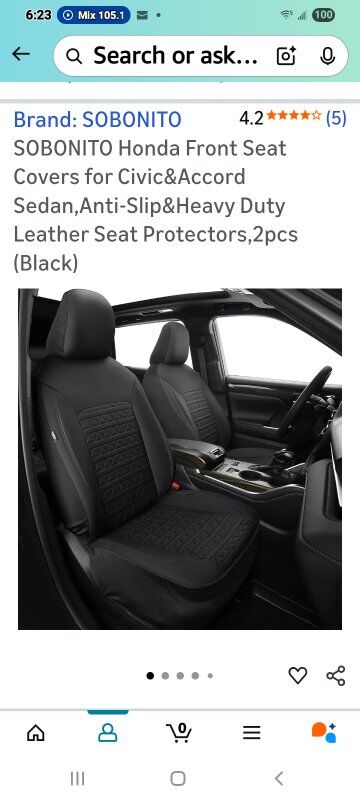 New in Package! Honda Civic/Accord Seat Covers (FR