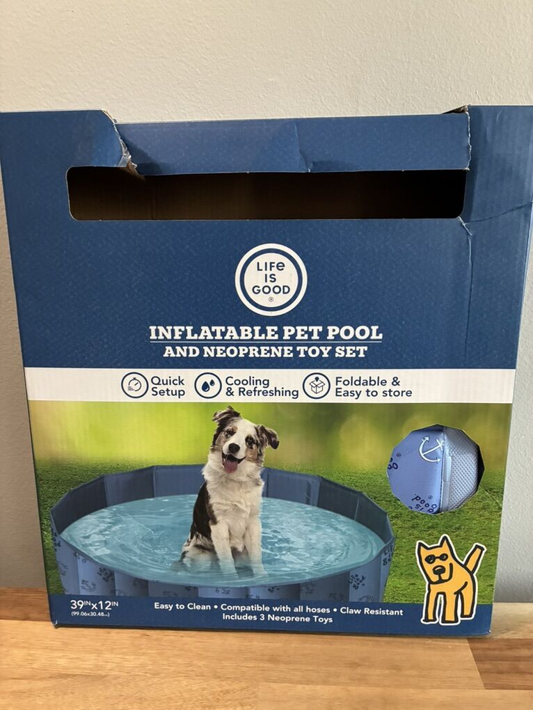 Life Is Good Inflatable Pet Pool