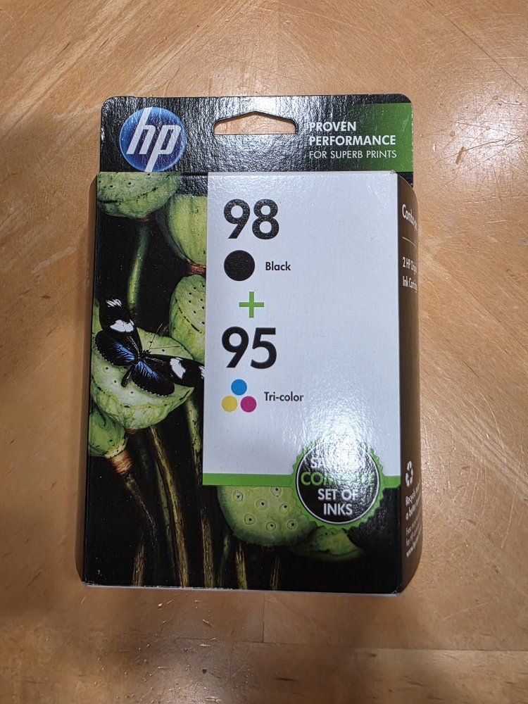 HP 98 Black & 95 Tri-color Ink Cartridge Set - Original for Superb Prints (Sealed)