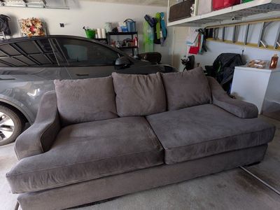 Grey over sized couch