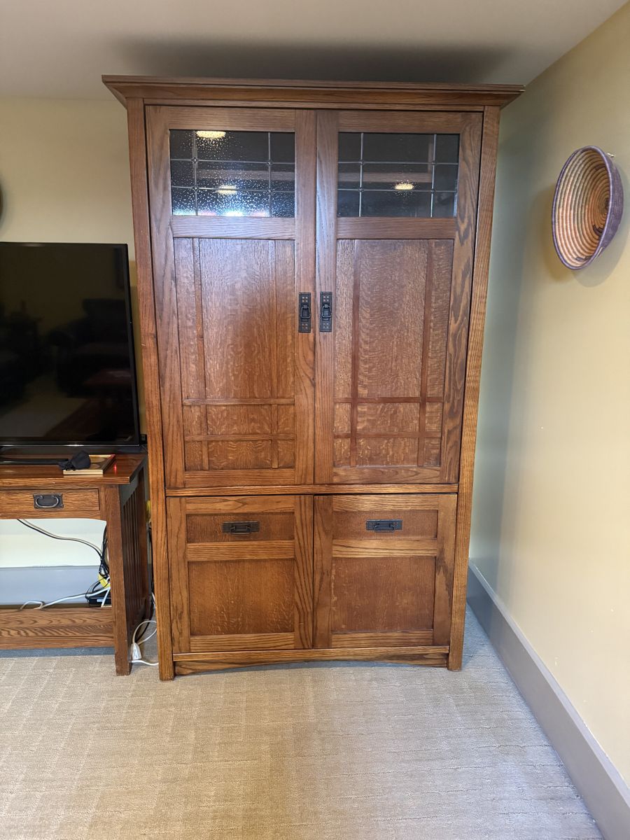 Mission Oak Entertainment Center