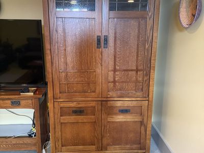 Mission Oak Entertainment Center