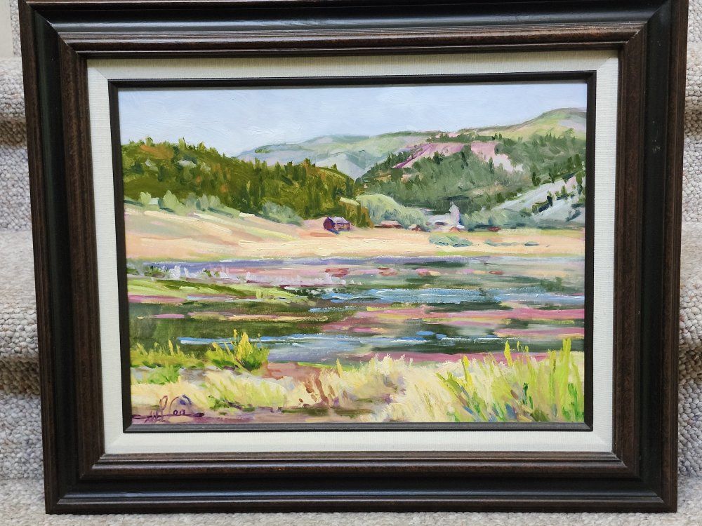 Original Framed Painting 'Turning Fall - Panguitch Lake' by Wallace Lee