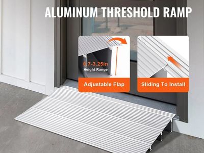 Door Threshold Ramp, 3" Rise, 800 lbs Load Capacity
