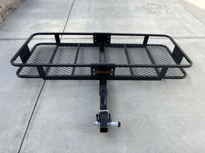 Mockins Steel Hitch Mount Cargo Carrier Basket with Hitch Lock