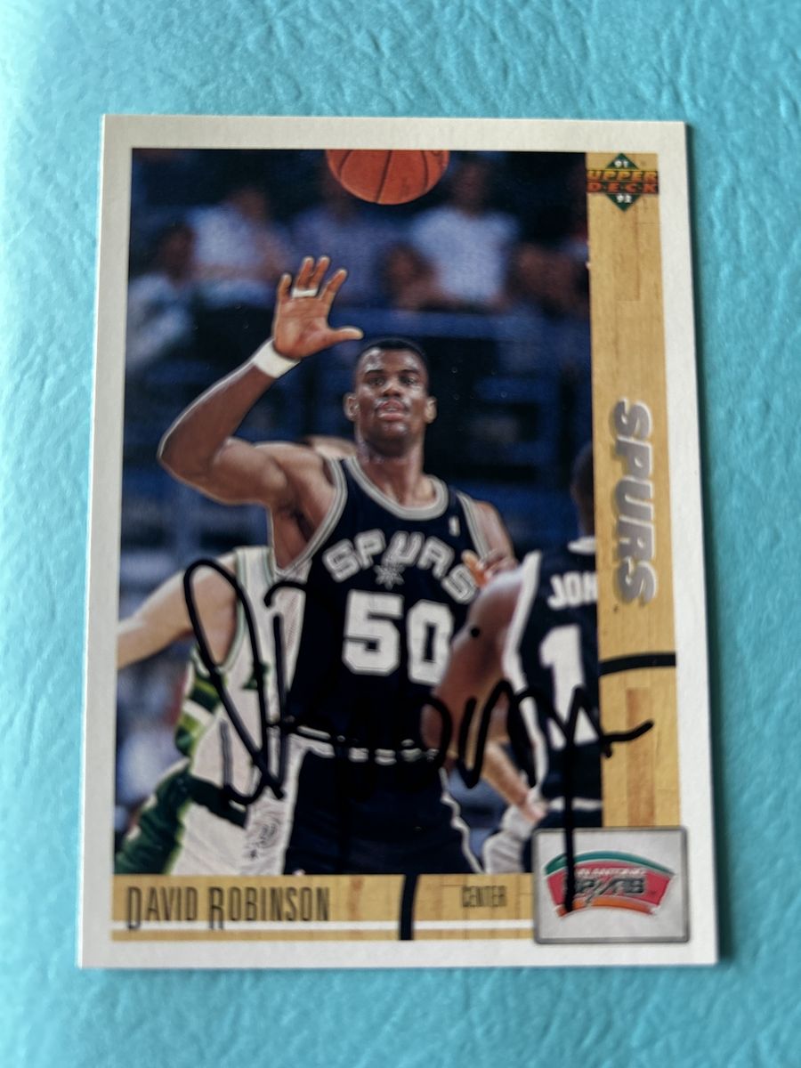 David Robinson Autograph San Antonio Spurs NBA Auto 1991-92 Upper Deck Hand Signed NBA Championship Team