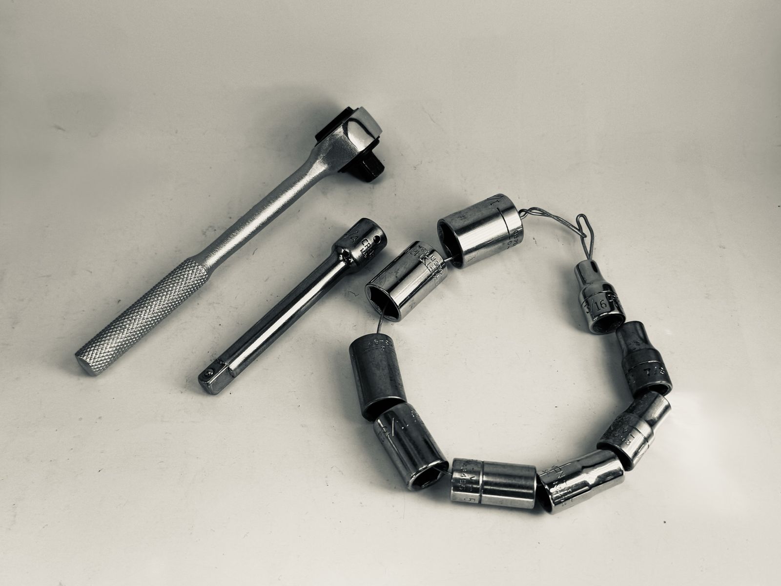 1/4 dr Ratchet Sockets and 3 in. Extention Tools