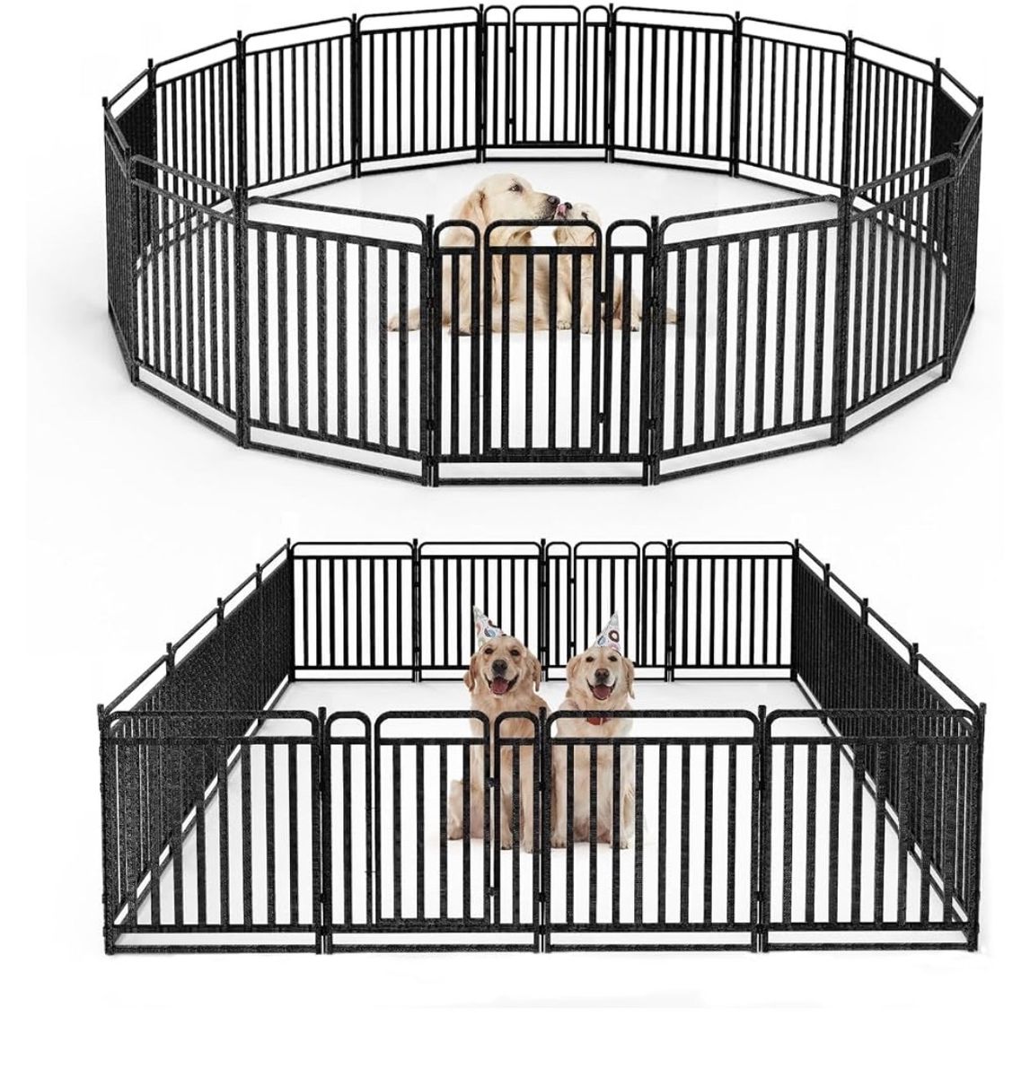 Large 40" Tall 16-Panel Dog Playpen/Pet Exercise Barrier - Indoor/Outdoor Use