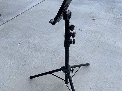 Tablet Floor Stand, Height Adjustable Cellphone Floor Stand with 360°Rotating Tripod Mount, Compatible with iPhone iPad