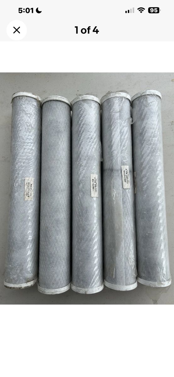 Lot Of 5 GE Merlin Reverse Osmosis Carbon Pre Filter 1237460 Rev-E, White