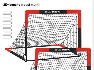 Bornew soccer goals 4x3ft for kids