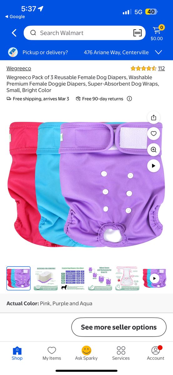 Wegreeco Reusable Female Dog Diapers (3)