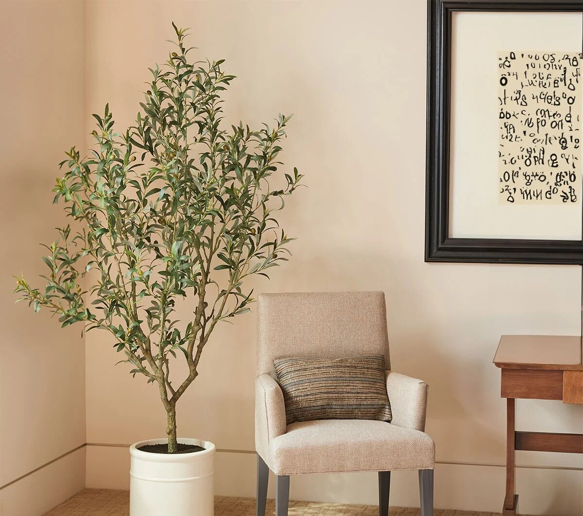 Lifelike Olive Tree 6.5 feet with French Planter 1695672 #85076