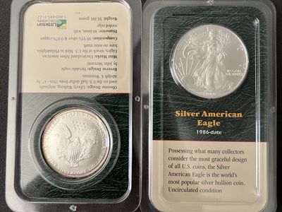 2000 Littleton Silver American Eagle Uncirculated 1 oz .9993 Fine Silver Coin, 40.6mm
