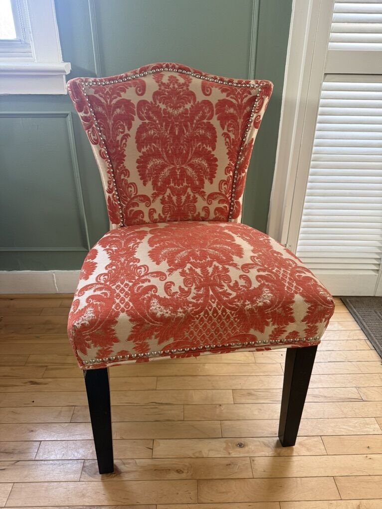 Vintage Chenille Floral Upholstered Chair