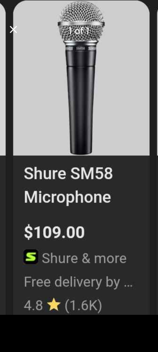 Shure microphones 2 each