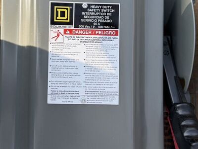 60A 600VAC 3-Pole Heavy Duty Fusible Safety Switch