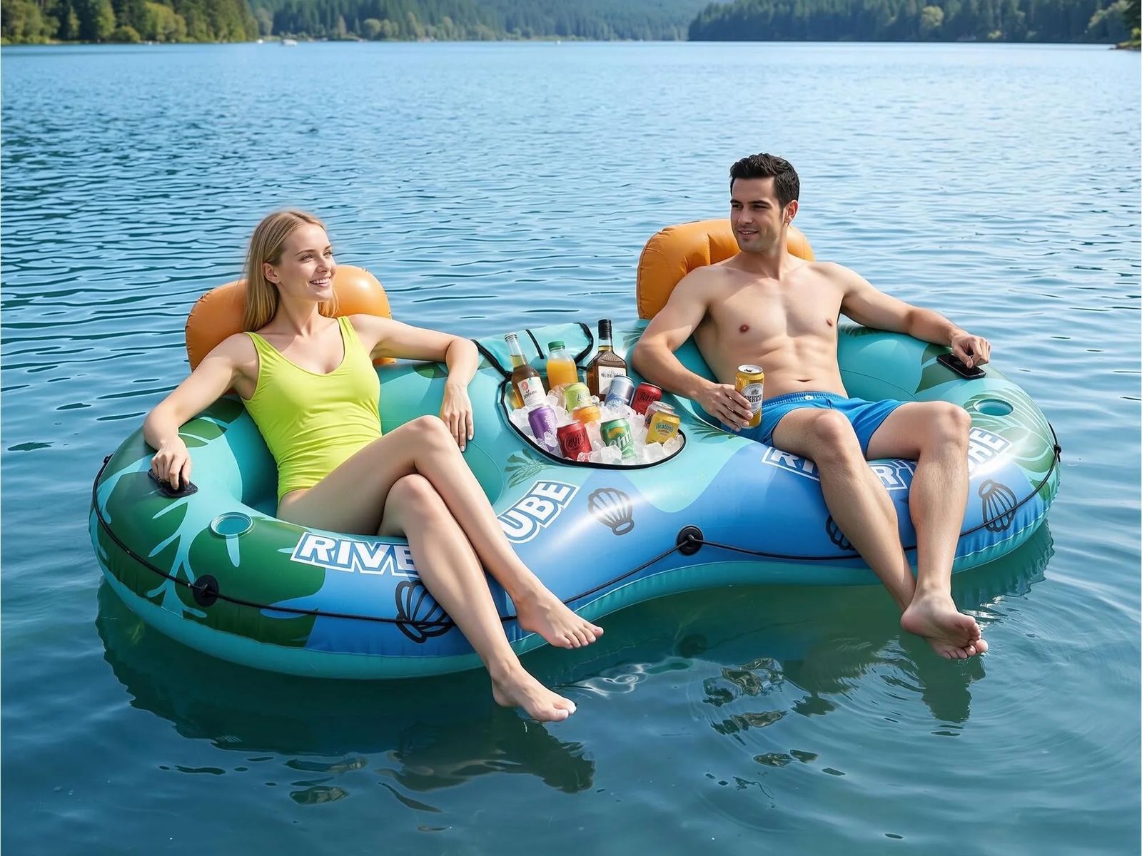 Brand New 2-Person Inflatable Lounger Float - River Run