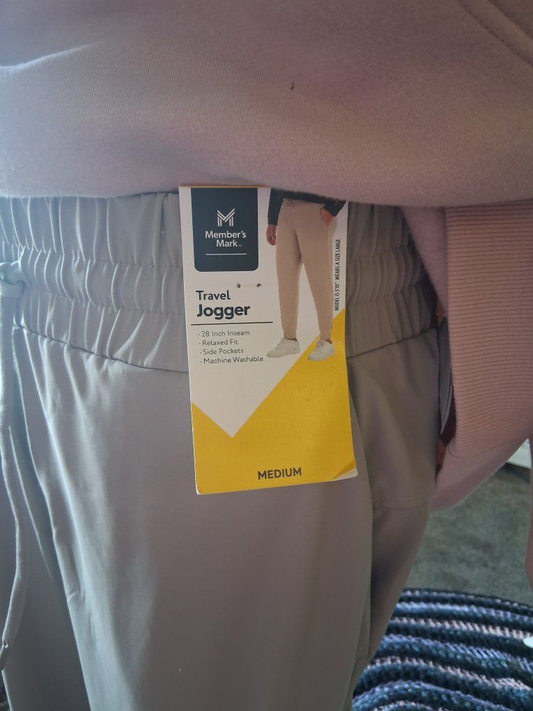 Member's Mark Women's Travel Jogger Pants Beige Size Medium NWT