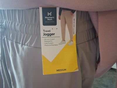 Member's Mark Women's Travel Jogger Pants Beige Size Medium NWT