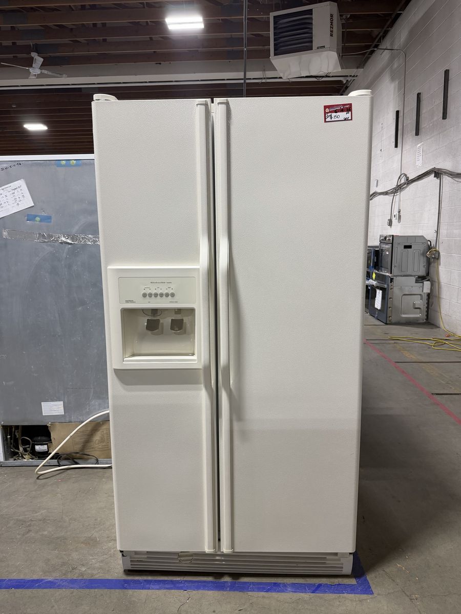KitchenAid Side-by-Side Refrigerator with Ice Maker & Water Dispenser - Beige