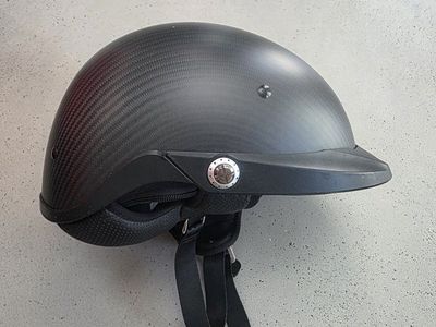 Bell Carbon Fiber Half Helmet - Matte Black Motorcycle Helmet - XS/S