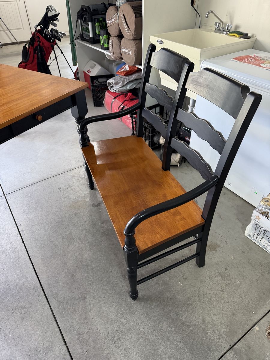 Dining table and bench