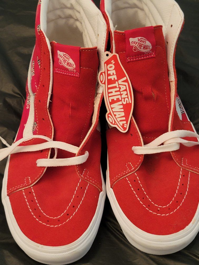 Vans Sk8-Hi "Off The Wall" Red Sneakers - Size 12M