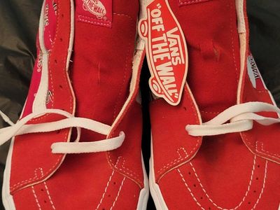 Vans Sk8-Hi "Off The Wall" Red Sneakers - Size 12M