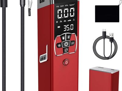 NEW Tire Inflator Portable Air Compressor: Cordless Deflatable Air Pump for Car Tires - 150PSI with Pressure Gauge