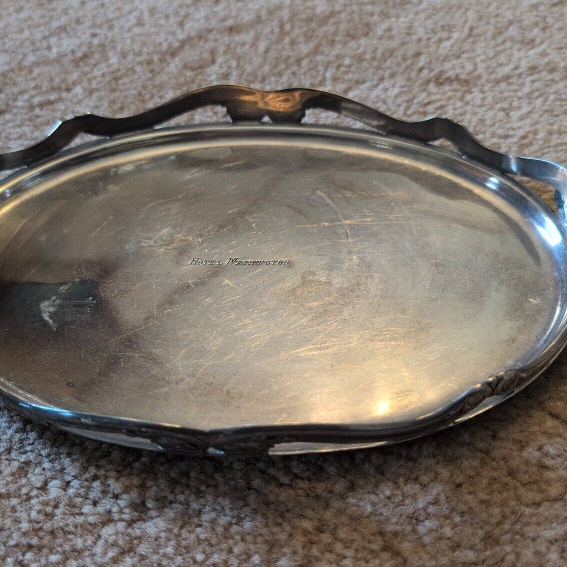 Vintage Silver-plated Oval Serving Tray