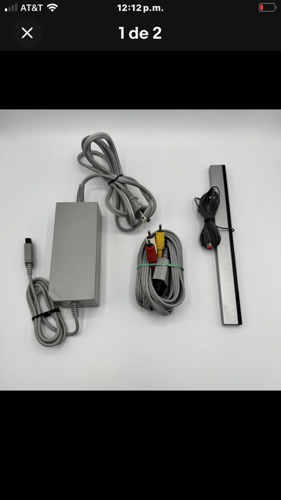 Nintendo Wii Power Cord, AV Cable, Sensor bar