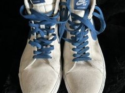 Nike SB Zoom Blazer Mid White Blue High Top Skate Shoes Size 10.5