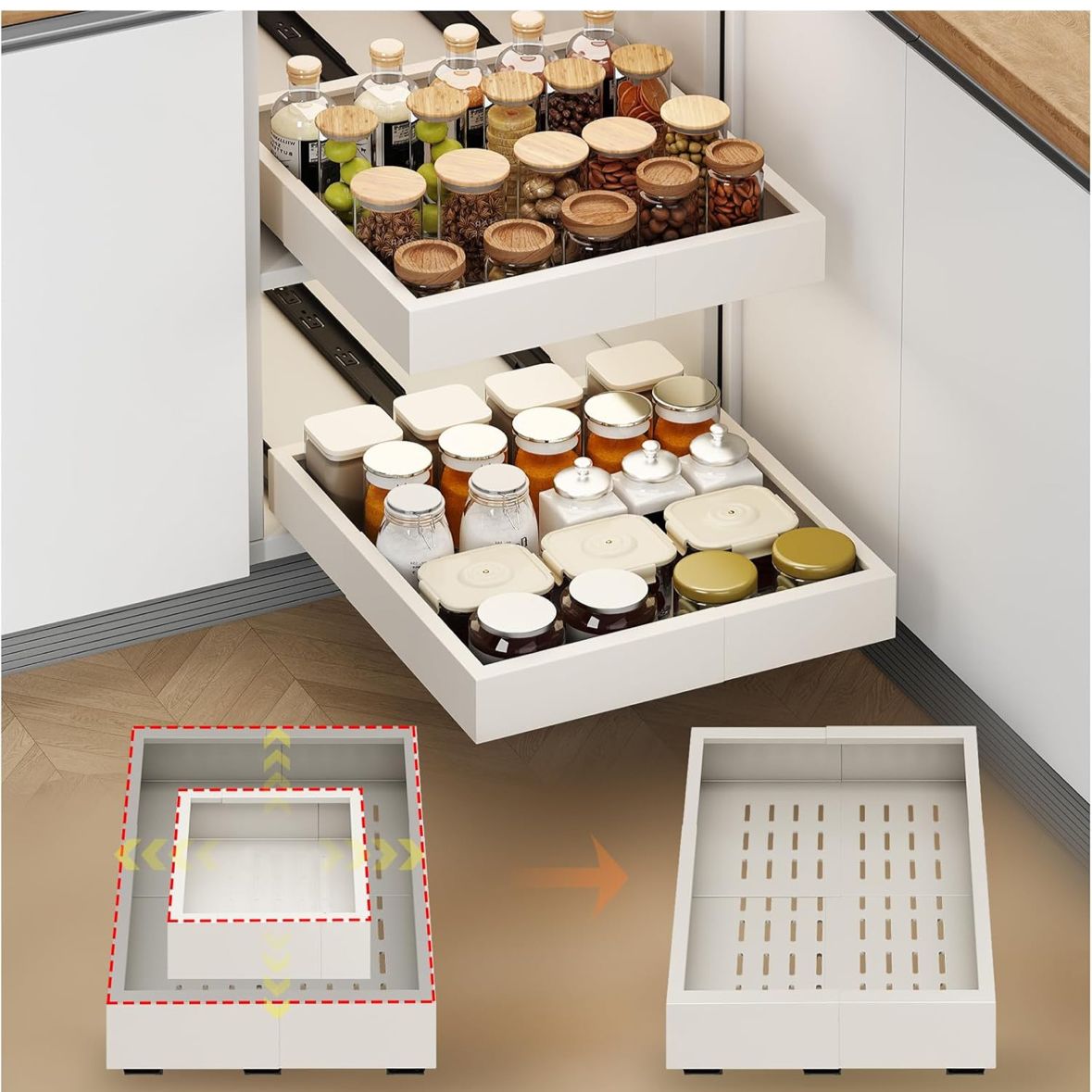 2Pc Pull out Cabinet Organizer