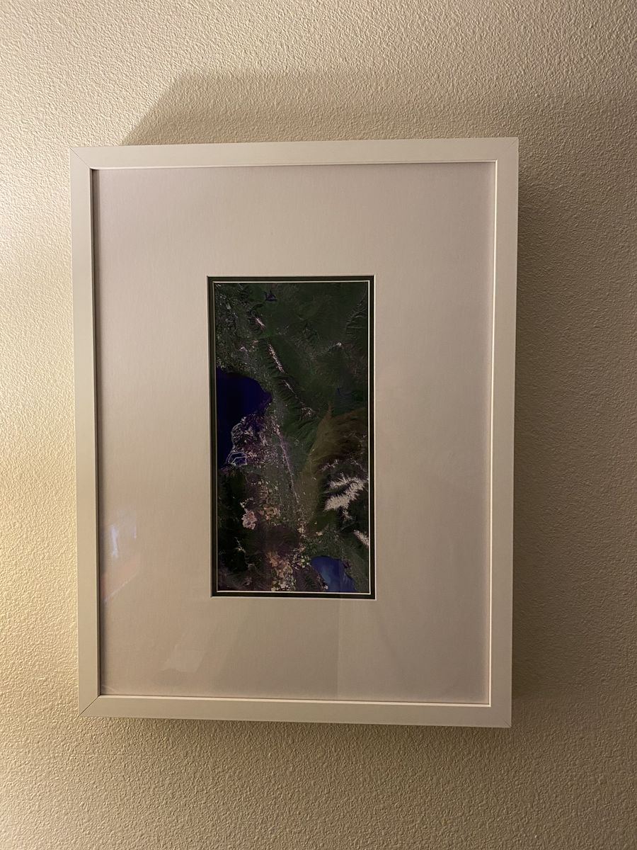 Framed & Matted NASA Satellite Image of Salt Lake City $75