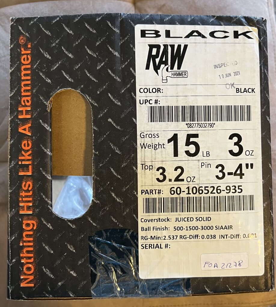 Hammer Black Raw Bowling Ball