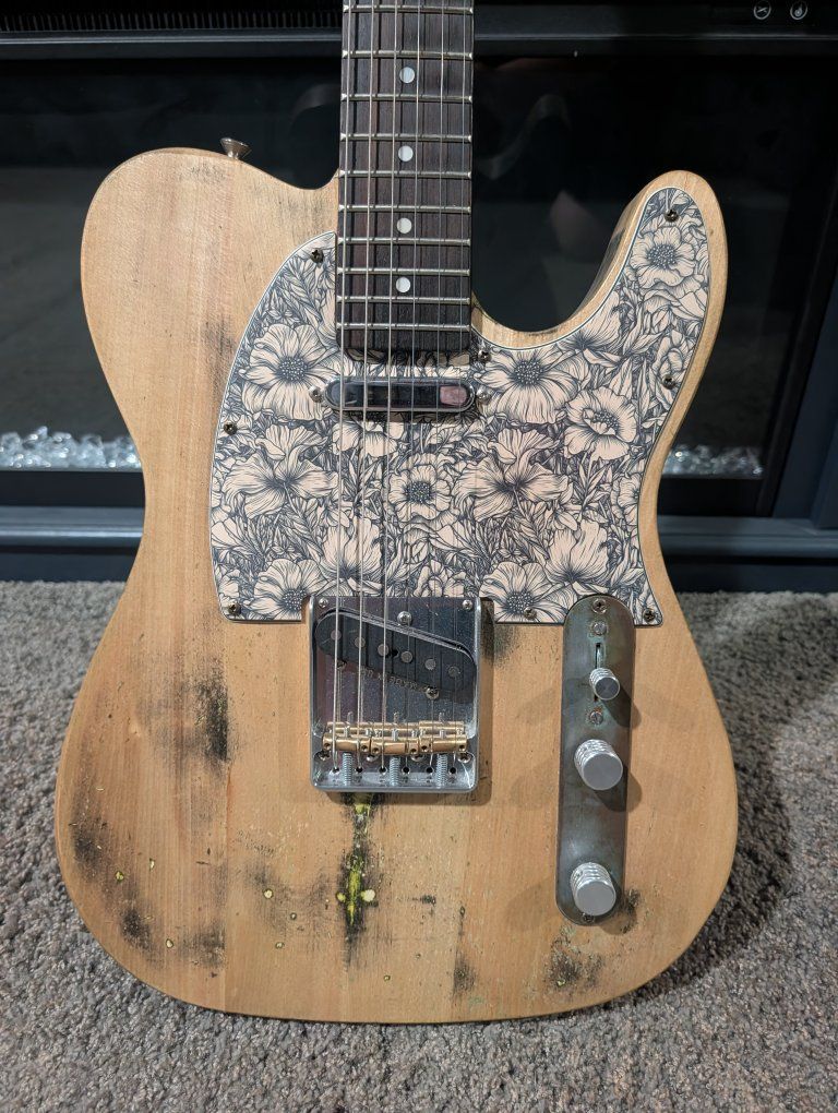 Fender Telecaster Style Custom Relic Electric Guitar Natural Finish Grover Tuners