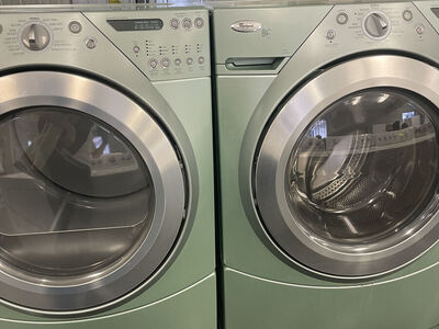 Beautiful Sea Foam Green Front Load Electric Washer and Dryer, With Warranty!